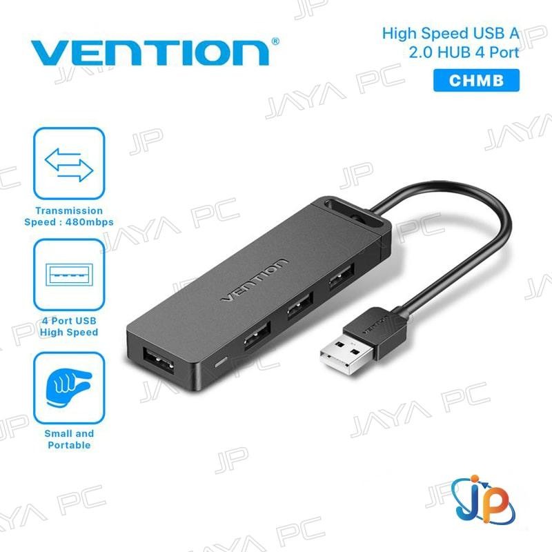 Vention CHM USB Hub 4 Port - Hub 4 In 1 USB 2.0 พร้อมพาวเวอร์ซัพพลาย