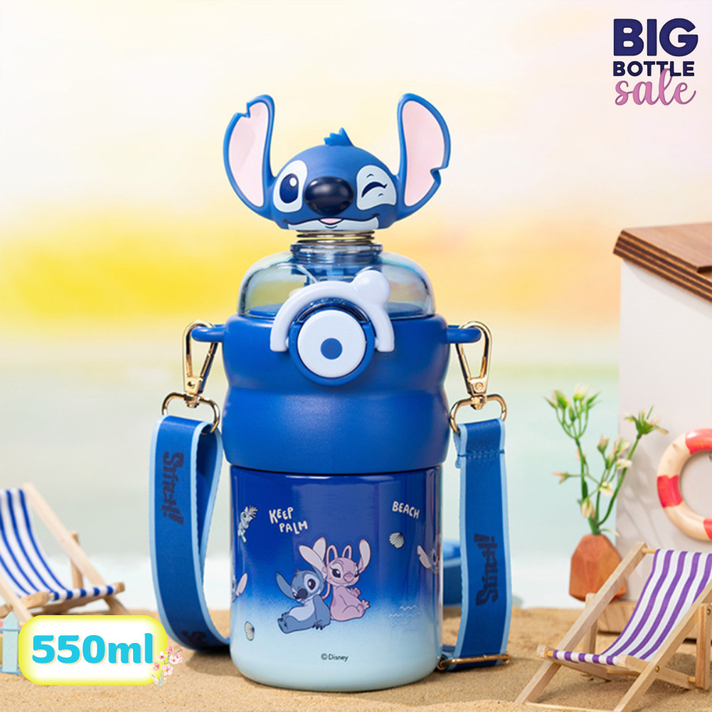 แก้วน้ำเก็บความเย็น แก้วการ์ตูนสุดฮิต มีหลอด+สายสะพาย พกพาง่าย เก็บได้ทั้งร้อนและเย็น SUS316 ขนาด 55