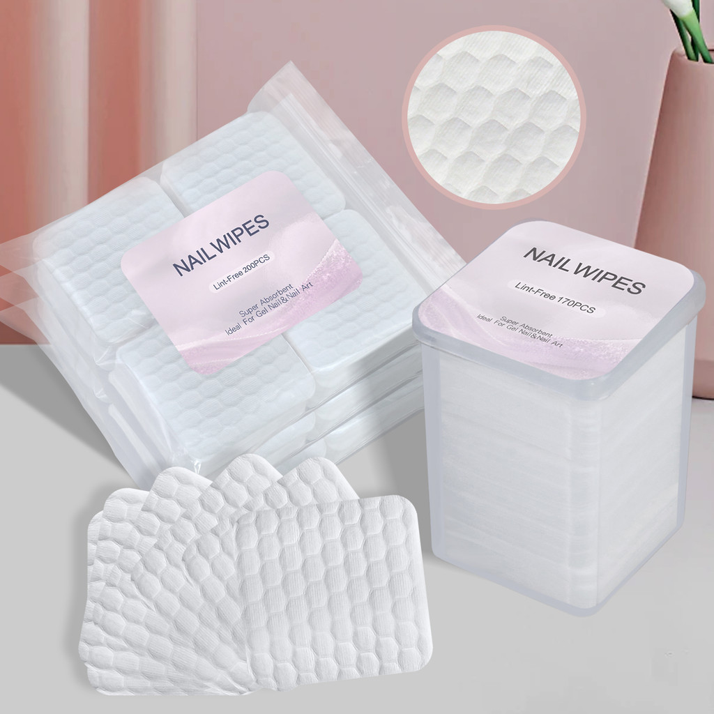 Misscheering 170/200 ชิ้น Lint Free ผ้าเช็ดทําความสะอาดเล็บสําหรับลบเจลทาเล็บใช้กับน้ํายาล้างเล็บเจล