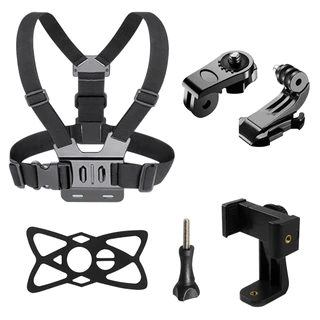 คลิปสายคล้องหน้าอก 360° สำหรับโทรศัพท์ทุกรุ่นและGoPro สายรัดหน้าอก Chest Mount Strap กิจกรรม outdoor