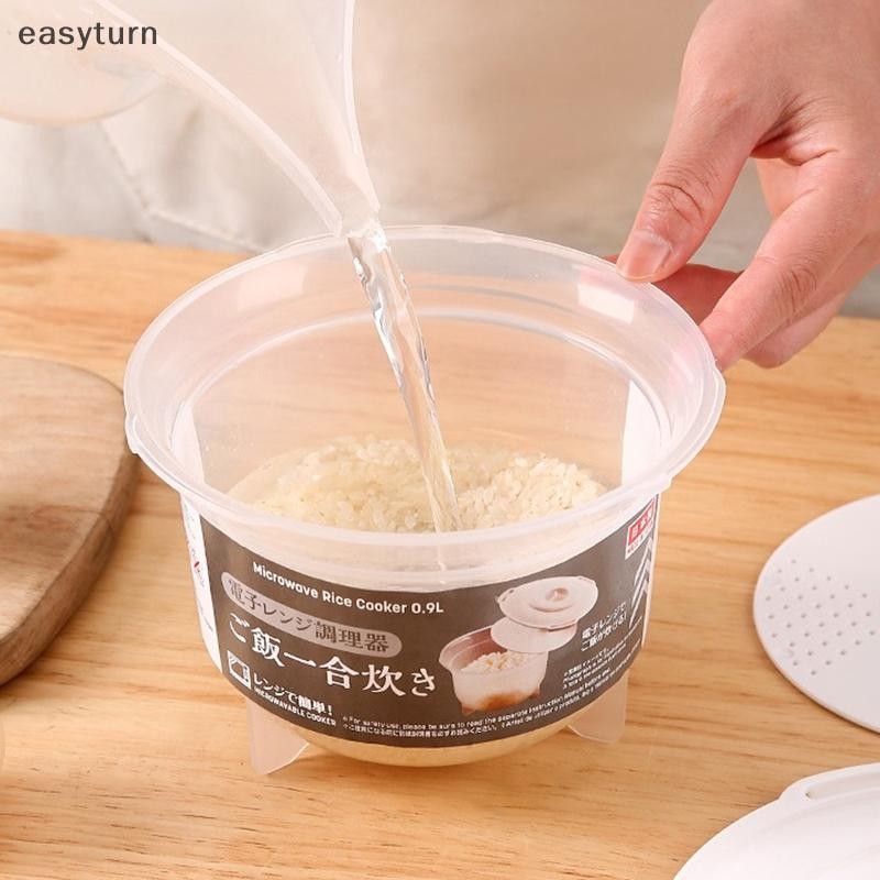 Easyturn 900ML เตาอบไมโครเวฟหม้อหุงข้าวมัลติฟังก์ชั่ Steamer ซุปร้อนทําอาหาร Bento กล่องอาหารกลางวันเกรดอาหาร PP Kitche นึ่งเครื่องครัว TH