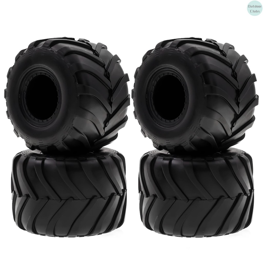 [คลับกลางแจ้ง] รีโมทคอนโทรล Crawler รถยางยางสีดํา 4PCS 72*49 มม.สําหรับ Axial SCX24 FMS FCX24 AX24 1