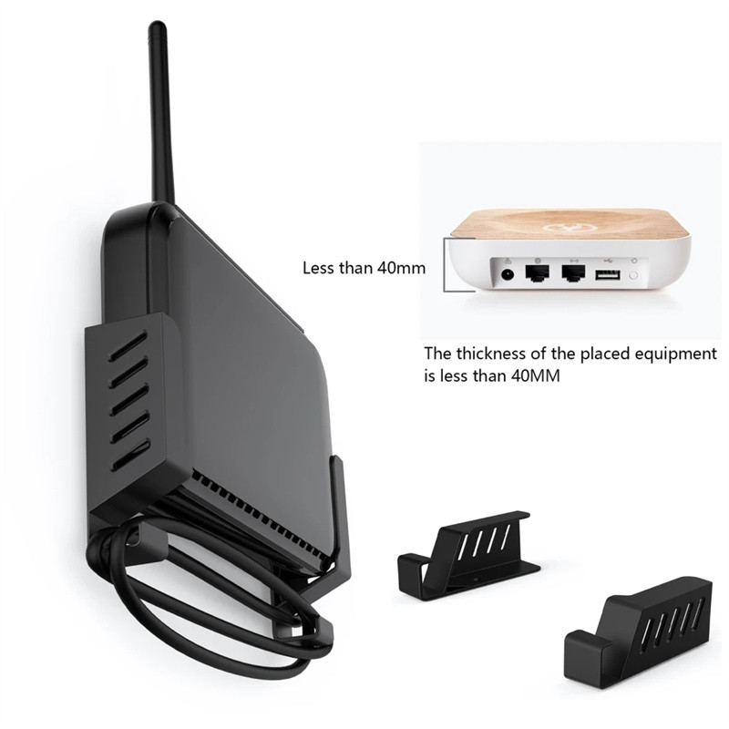 Wall Mount Holder ทนทานสไตล์ชั้นวางประหยัดพื้นที่จัดเก็บปฏิบัติ Organizer ขาตั้งสําหรับ Wifi Router แล็ปท็อป Dropship