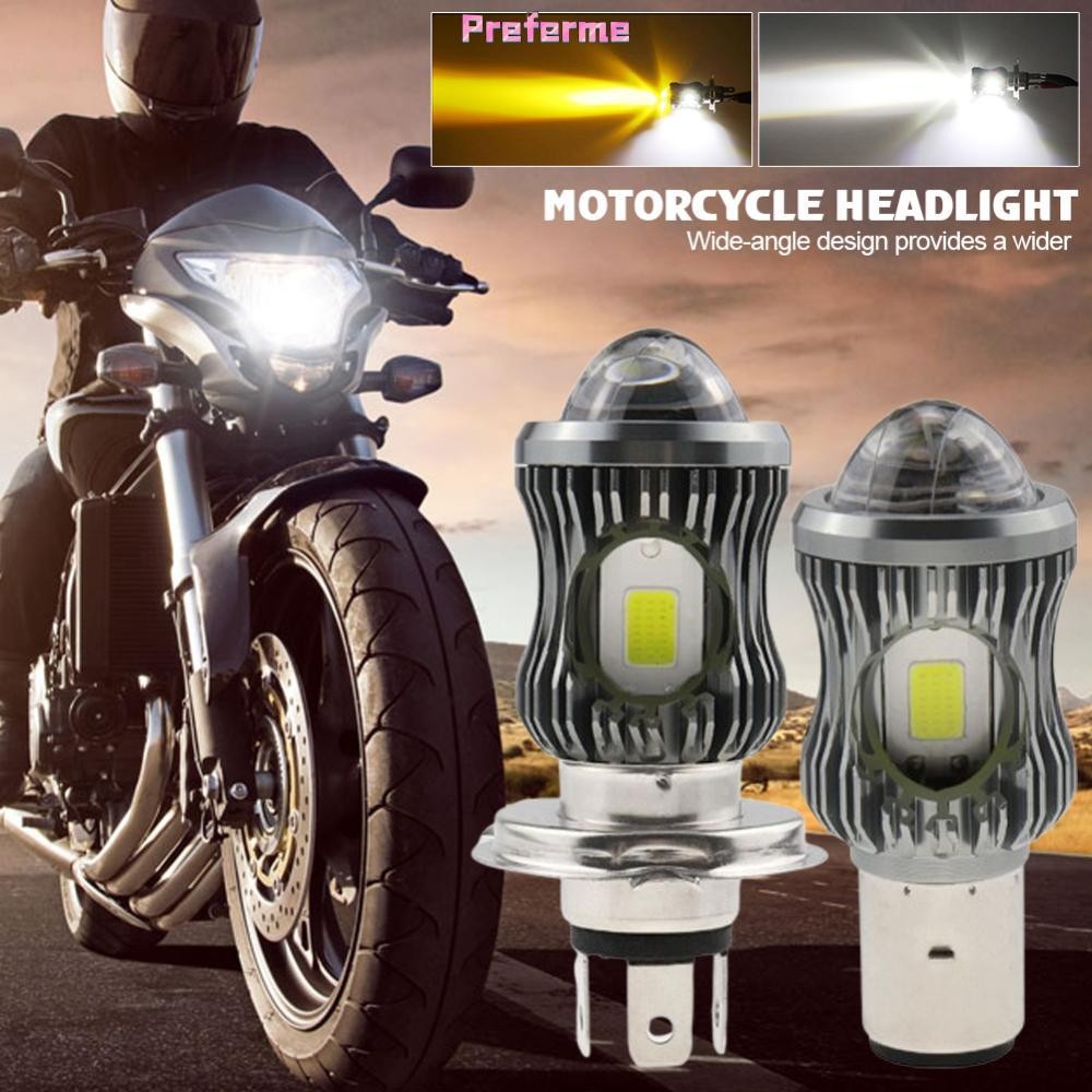 Preferme 1 PC รถจักรยานยนต์ LED ไฟหน้าโปรเจคเตอร์เลนส์ H4/BA20D/H6 LED COB หมอกโคมไฟหลอดไฟ ATV สกู๊ต