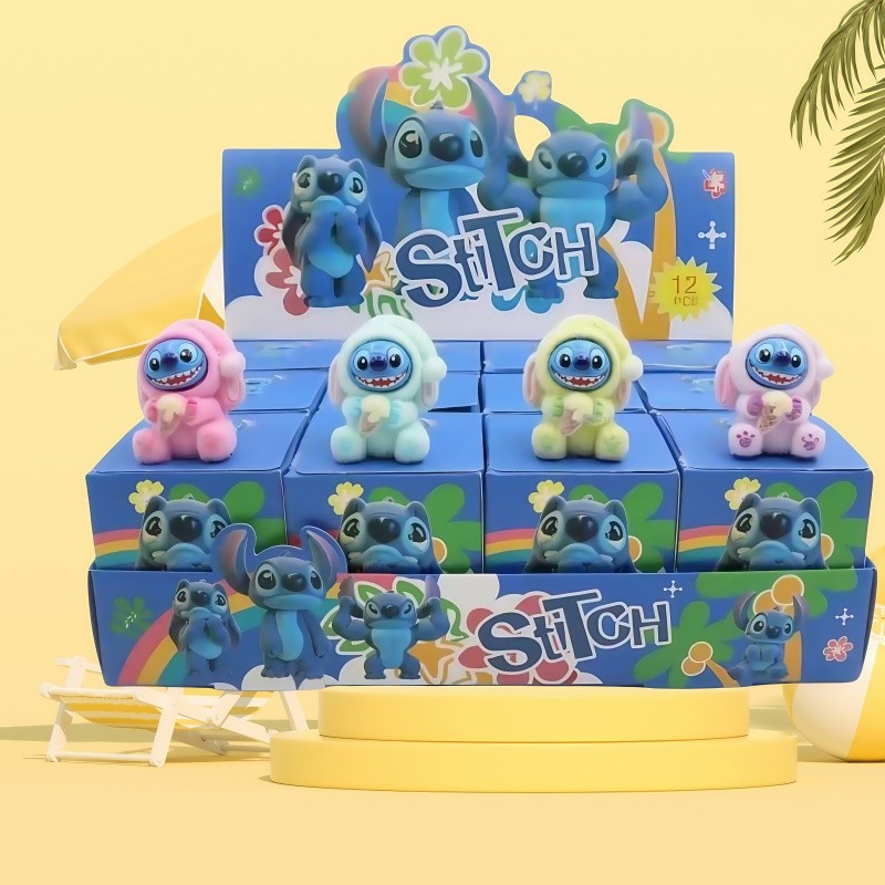 สุ่มกล่อง น้องเป็นขนกำมะหยี่น่ารักมาก เครื่องประดับ [แบบยกบ๊อก12จุ่ม] สติชจิ๋วขนกำมะหยี่ โมเดลสติช ตั้งโต๊ะ กล่องการ์ตูน ราคา ถูกที่สุด ดีลบีเคเค แกลเลอรีภาพที่ 6