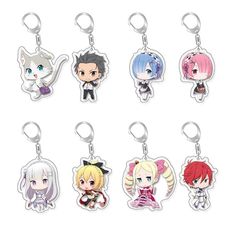 Re:Zero - ชีวิตเริ่มต้นในอีกโลกหนึ่ง‌ อะนิเมะ Arcylic พวงกุญแจตัวเลขการกระทําการ์ตูนพวงกุญแจของเล่นเด็กกระเป๋าจี้ K
