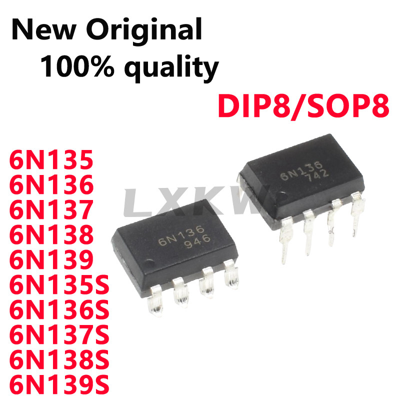 10/PCS ใหม่ 10PCS ใหม่ 6N135 6N136 6N137 6N138 6N139 DIP 6N135S 6N137S 6N138S 6N139S SOP Optocoupler