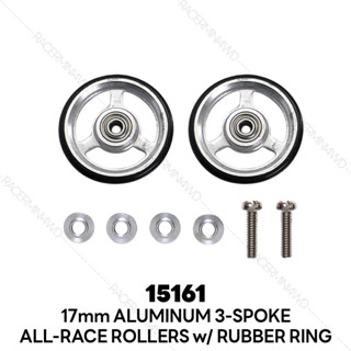 TAMIYA 15161 17mm Aluminum Ball-Race Rollers (3-Spoke Type)