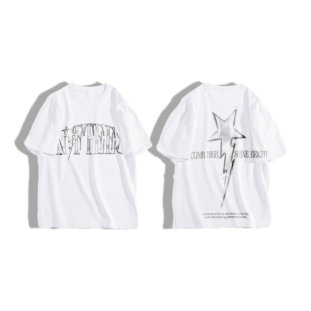 RISING STAR "CHROME" CROPPED TEE - สีขาว