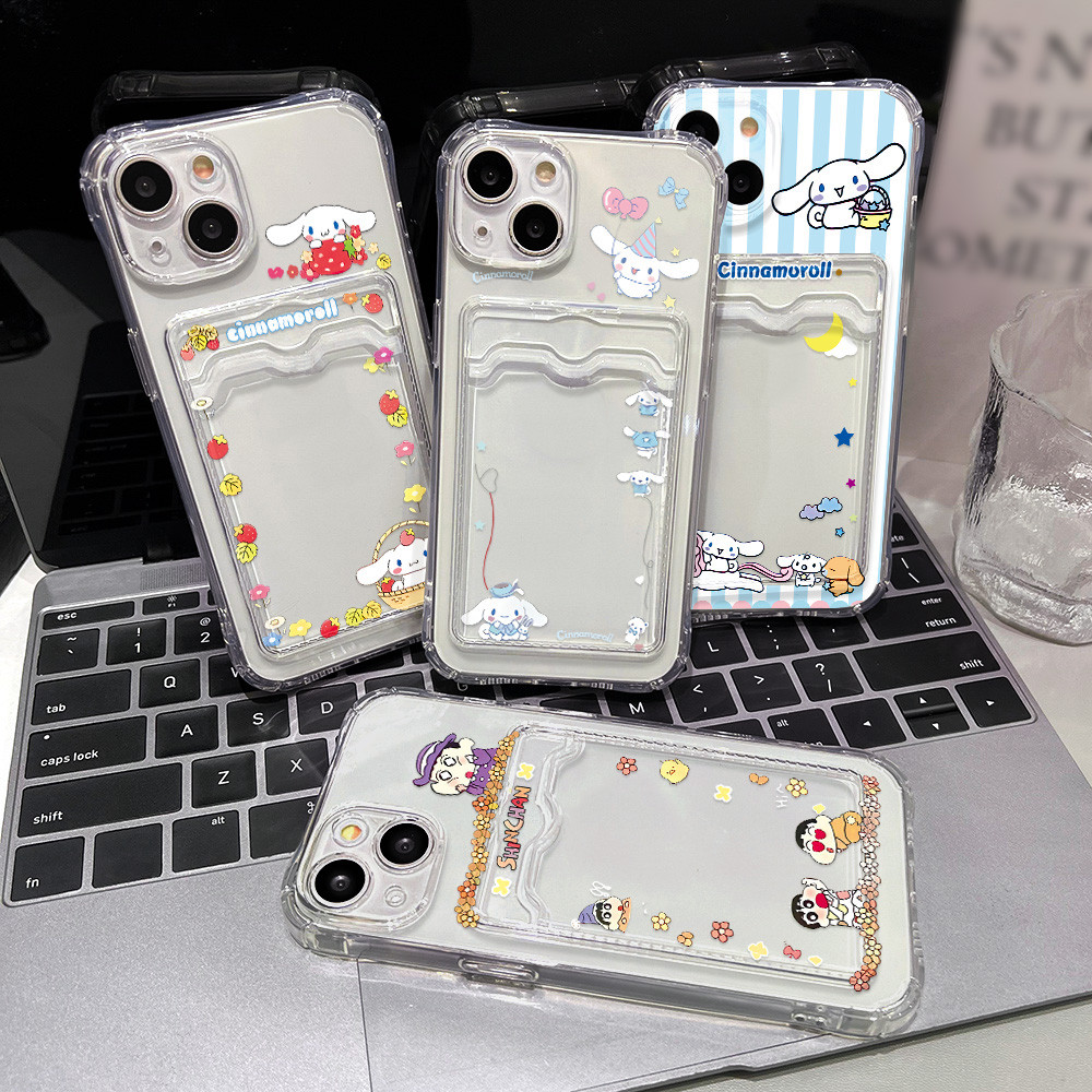 ซองใส่บัตรรูปถ่ายแบบใสสำหรับ เคส For iPhone 11 16 13 15 14 12 Pro Max XR 8 7 Plus SE XS Max เคสไอโฟน 11 คสซิลิโคนแบบใส