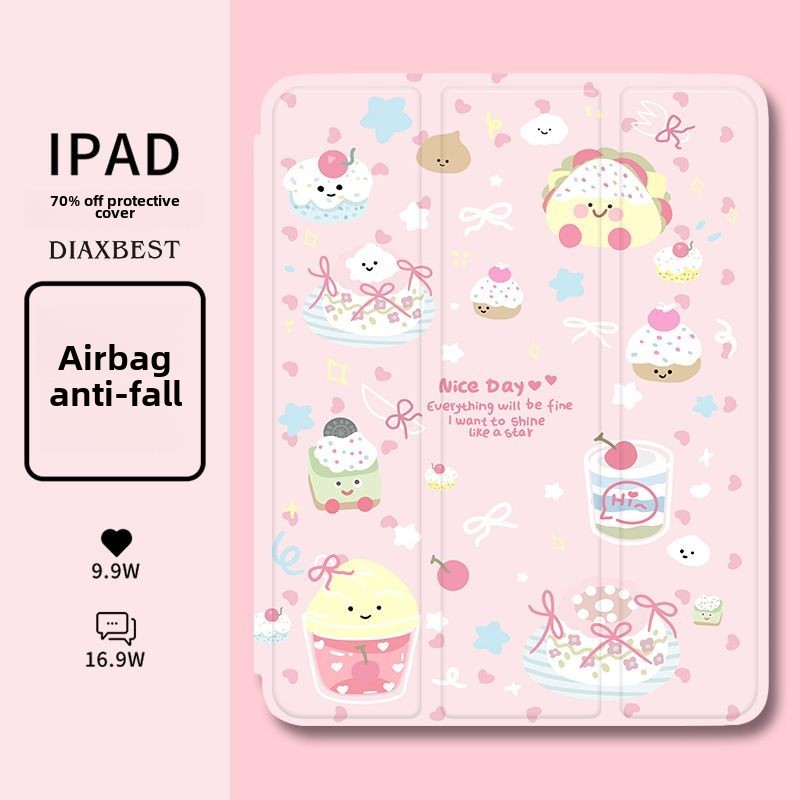 เคสtpuเหมาะสําหรับipad Gen 2022/2023 Gen 5/6/7/8/9 Air1/2/3/4/5 M1/2 Min4/5/6 Pro11 2020/2021 Gen 10 2022 ขนมการ์ตูนGraffiti