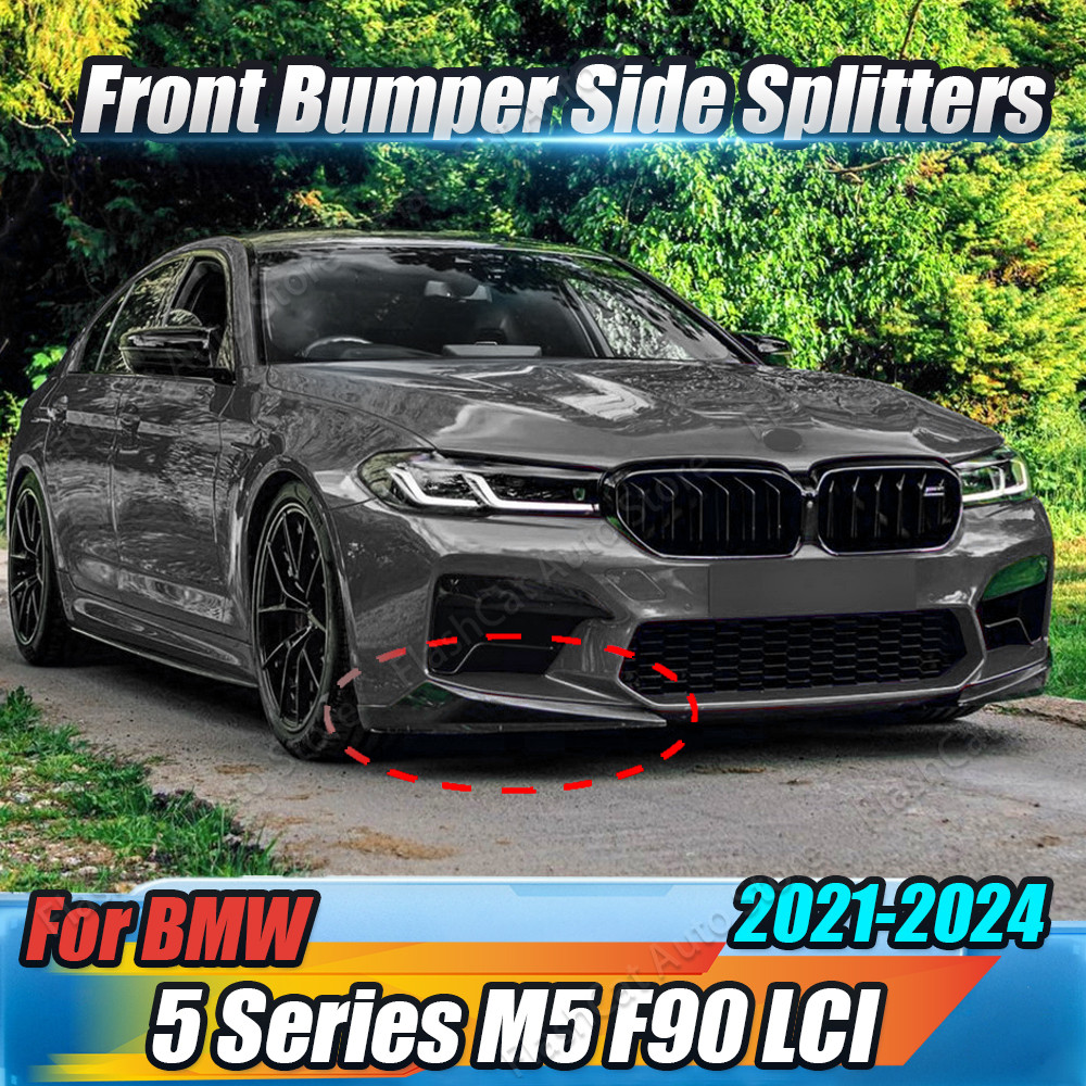 รถ Lower Guard Body Kit ฝาครอบจูน Trim สําหรับ BMW M5 F90 LCI 2021-2024 รถกันชนหน้า Splitter Lip Diffuser Body ชุดสปอยเลอร์