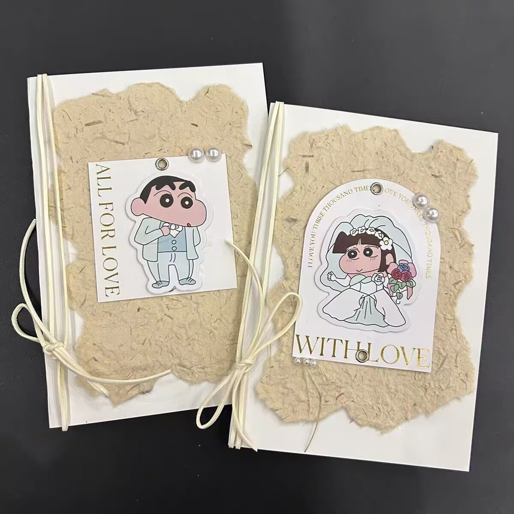 Original Vow Card Wedding Niche High-End Crayon Shin-Chan Vows Declaration Book การ์ตูนการแต่งงานการ