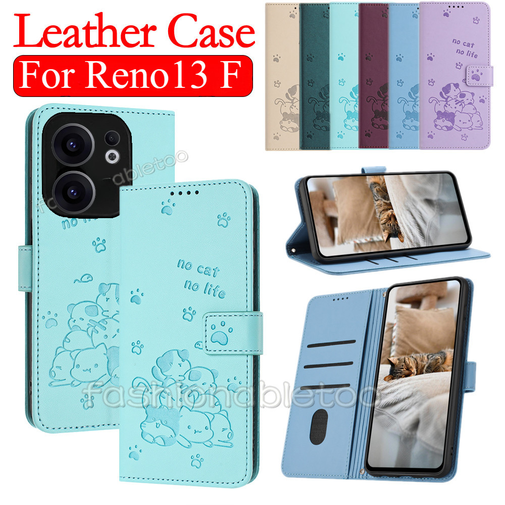 Flip หนังสําหรับ Oppo Reno 13 F pro 13F 13pro 1 3 Reno13 F Reno13F Reno13 pro Reno13pro ขาตั้งแม่เหล
