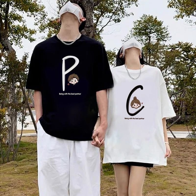 🚀พร้อมส่ง🚀เสื้อยืดแขนสั้นวันวาเลนไทน์ชายและหญิงสวมใส่สบายเสื้อเชิ้ตลำลองสำหรับคู่รัก#Valentine's T-shirt oversize