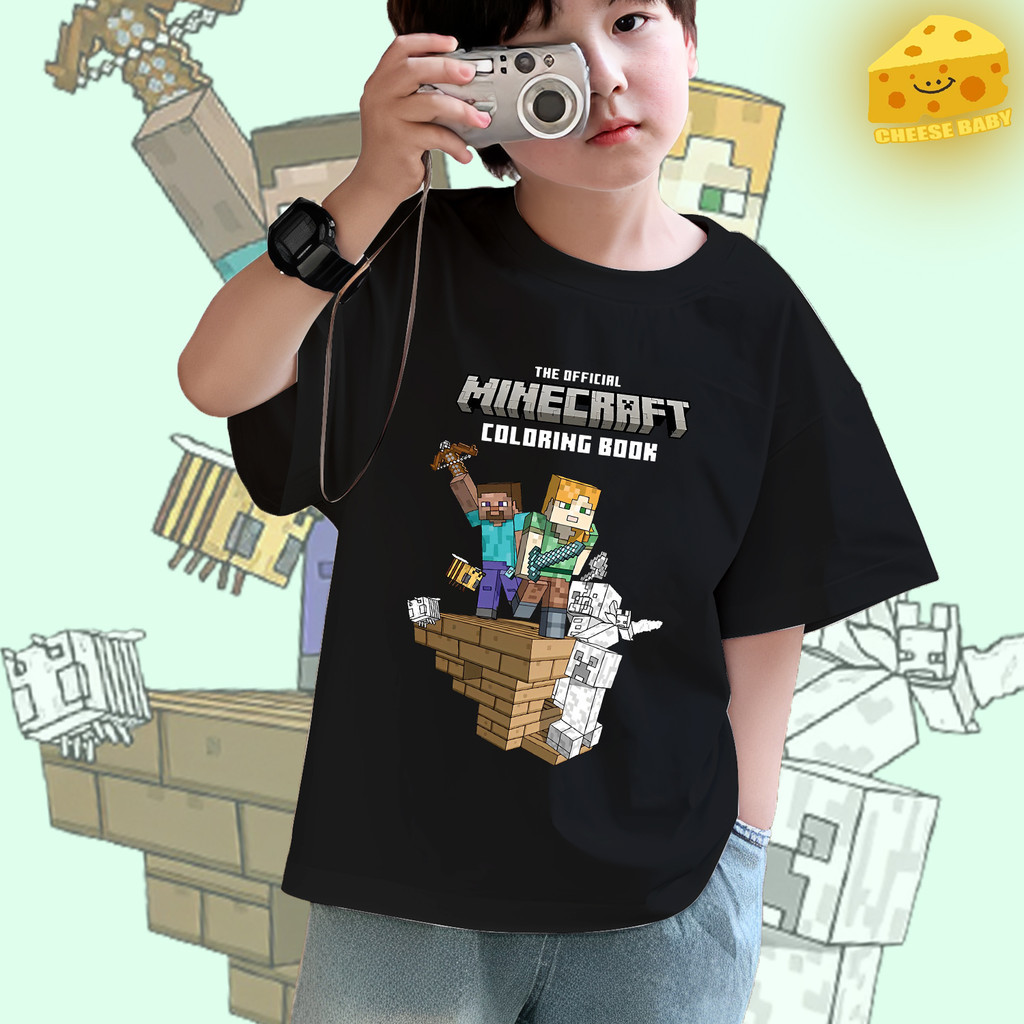 เสื้อยืดชุดเกม Minecraft Coloring Book เสื้อยืดเด็ก
