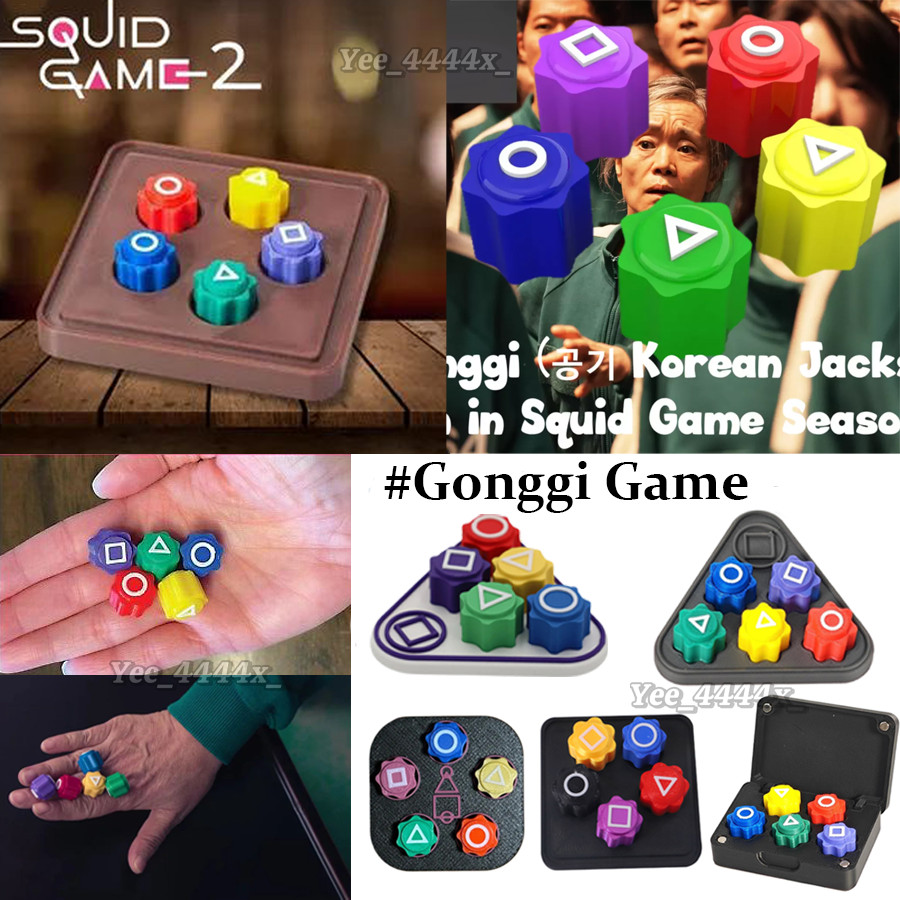 เกม Gonggi เกมจับหินเกาหลีเกม 3D-พิมพ์ปลาหมึกเกม 2 Gonggi Jack Stone Pebbles ชุด nesarth