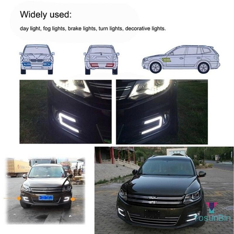 Yosunbin] 1PC U-Shaped 12V LED COB Car Auto DRL ขับรถกลางวันวิ่งโคมไฟไฟตัดหมอกใหม่