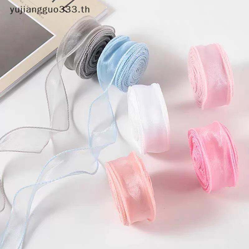 # Yujiang # 10M ริบบิ้นเส้นด้ายหางปลาสําหรับ DIY โบว์เครื่องประดับผมช่อดอกไม้วัสดุห่อของขวัญริบบิ้นผ้าไหมคลื่นตกแต่ง.
