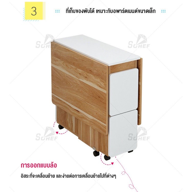 ใช้ในบ้าน ฟังก์ชั่นหลากหลาย แบบพกพา โต๊ะกินข้าว 80x140x77CM แถม ก้าอี้ 4 ตัว สามารถถอดได้ พับได้