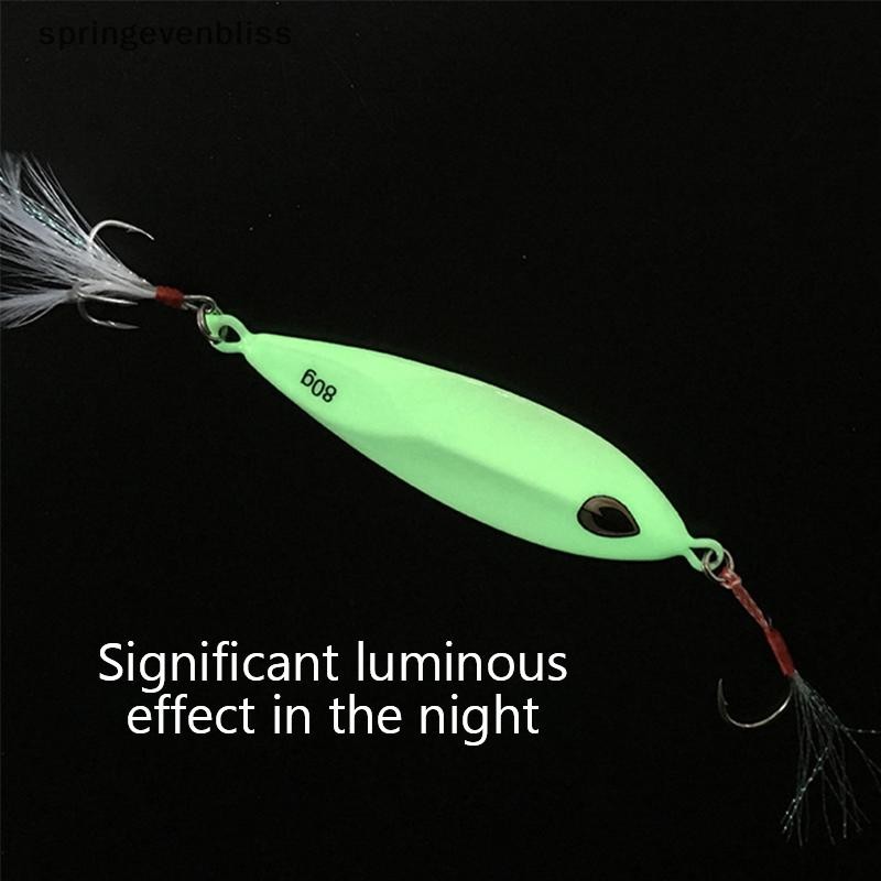 Springevenbliss ตกปลาทะเลช้า Jig Metal Jigging Noctilucent ช้อนเหยื่อปลอมเรือตกปลา Jig Lures Super Hard ปลาเหยื่อตกปลา Springevenbliss