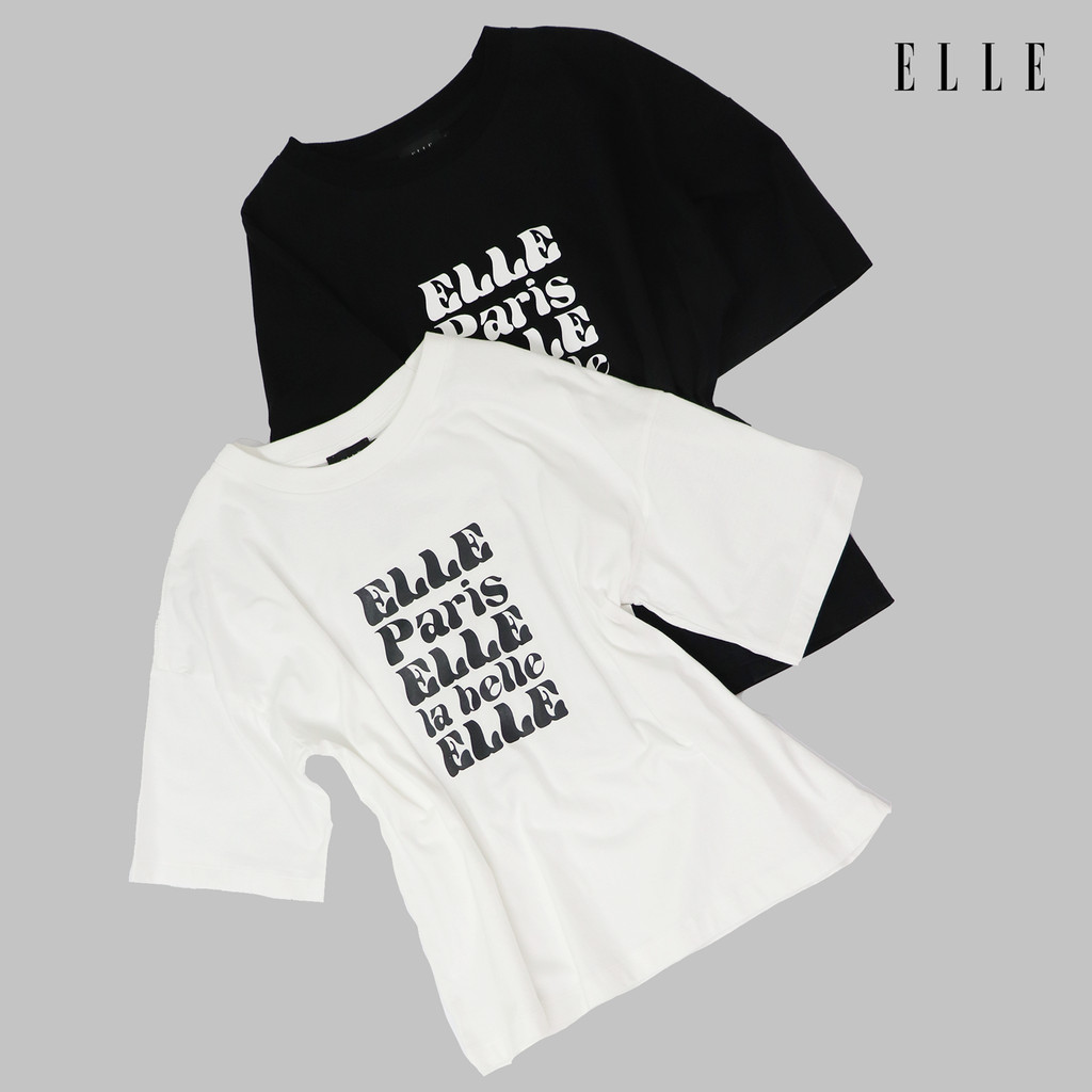 ELLE تيشيرت قصير قطن مطبوع جرافيك — صورة 5