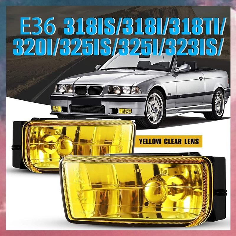 E36 ไฟตัดหมอกสําหรับ M3 (E36) 3 Series 1992-199 ไฟตัดหมอกชุดเปลี่ยน 1 คู่ (เลนส์สีเหลือง)