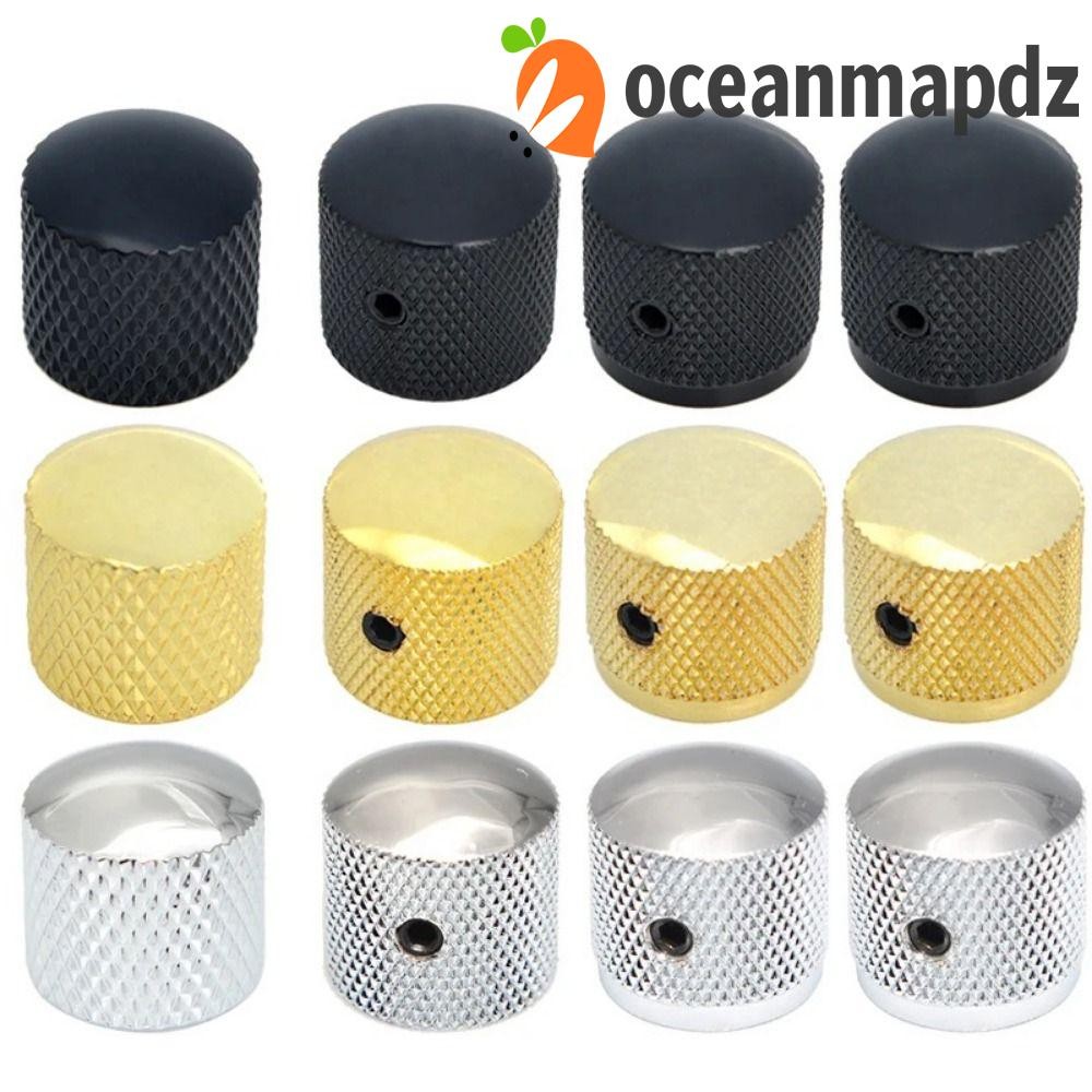 Oceanmapdz 4 ชิ้น/เซ็ตกีตาร์ไฟฟ้าปุ่มปรับระดับเสียง,ควบคุมสกรูโดมโลหะลูกบิด,ที่มีสีสัน 18 มม.เส้นผ่านศูนย์กลาง 360 องศากีตาร์ potentiometer หมวกเบสอุปกรณ์เสริม