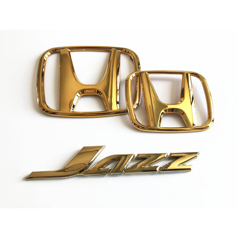 Honda Jazz Gk Gd Ge Logo Emblem Gold Universal 3 ชิ้นอุปกรณ์เสริมในรถยนต์