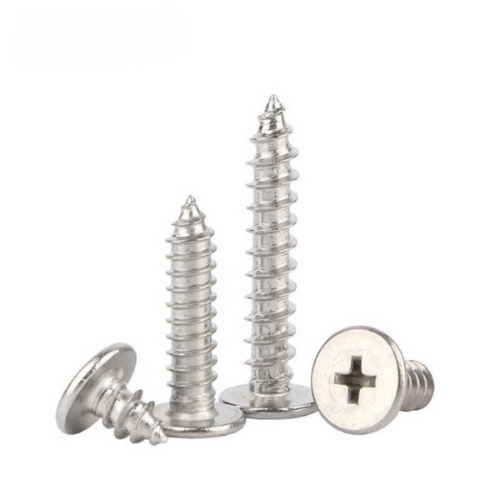 [MX1] สกรู สแตนเลส 304  แฉก เกลียวปล่อย ปลายแหลม  น็อต Flat Head Phillip Tapping Screw / 304 สแตนเลสสตีล Phillips หัวแบนสกรูแตะตัวเอง M2-M6 CA หัวบางเฉียบ Phillips Countersunk Head Self-Tapping Screw - รูปที่ 2