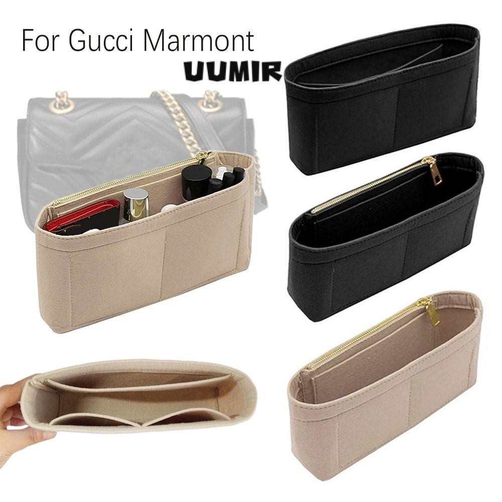 Uumir กระเป๋าถือใส่กระเป๋า,องค์กรจัดเก็บ Felt Purse Liner, กระเป๋าเก็บเครื่องสําอางสีกากีสีดําแบบพกพาสําหรับ Marmont