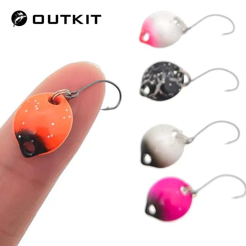 Outkit 1 ชิ้น Multicolor 1.4 เซนติเมตร 1.8 กรัมมินิช้อนล่อ Hard เหยื่อ Spinnerbait Isca ประดิษฐ์ Pesca Wobblers Fly Fishing Tackle