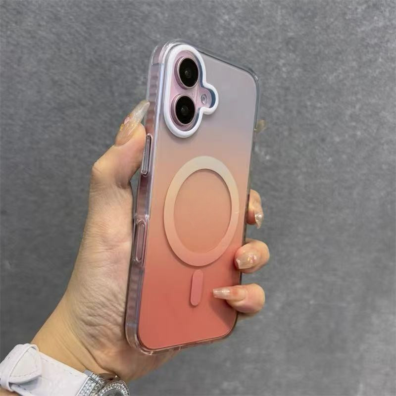 หรูหราเรขาคณิตรูปแบบไล่ระดับสีแม่เหล็กอะคริลิคเคสโทรศัพท์สําหรับ ไอโฟน 16 บวก 15 14 13 12 11 16 มือโปร สูงสุด ปลอกกันกระแทกเลนส์กล้องป้องกันฮาร์ดปกหลัง ไอโฟน