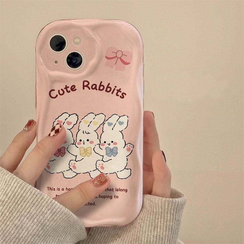 REALME WF CASE RABBIT สําหรับ OPPO A15 A15S A17 A17K A1K A76 A60 A79 A16K A16E A96 A3S A52 A92 A33 A