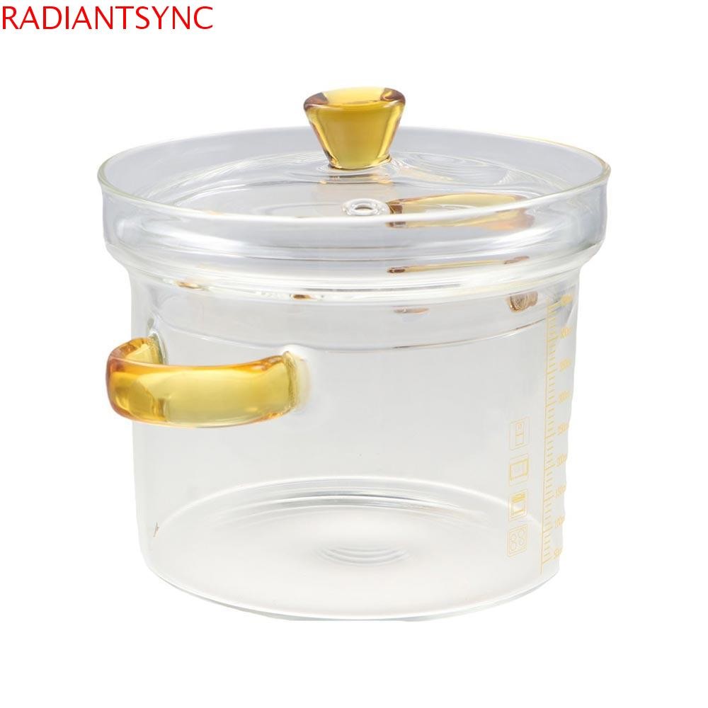 Radiantsync หม้อซุป, หม้อสต็อกแก้วหนาแก้ว, ชามสลัดห้องครัวโปร่งใสทนความร้อนป้องกันการระเบิด