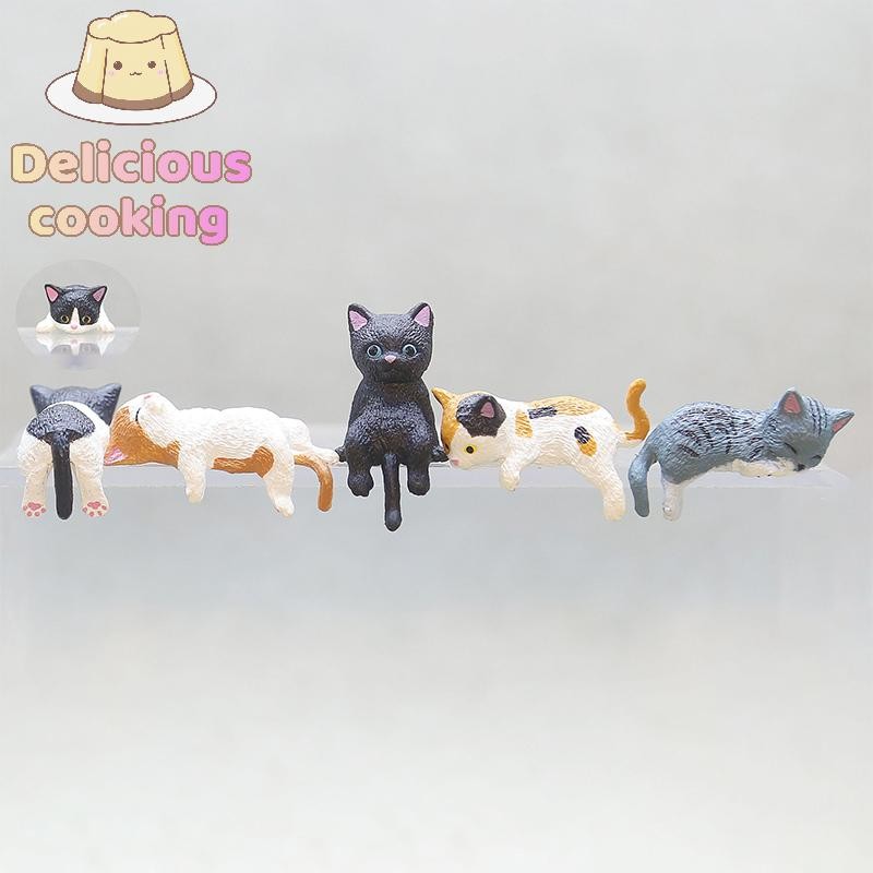 [ทําอาหารอร่อย] การ์ตูนจําลองปลาถังขอบแขวนแมวพิพิธภัณฑ์สัตว์น้ําเครื่องประดับหุ่นภูมิทัศน์ขนาดเล็กตกแต่งบ้านของขวัญสก์ท็อปน่ารัก[ใหม่]