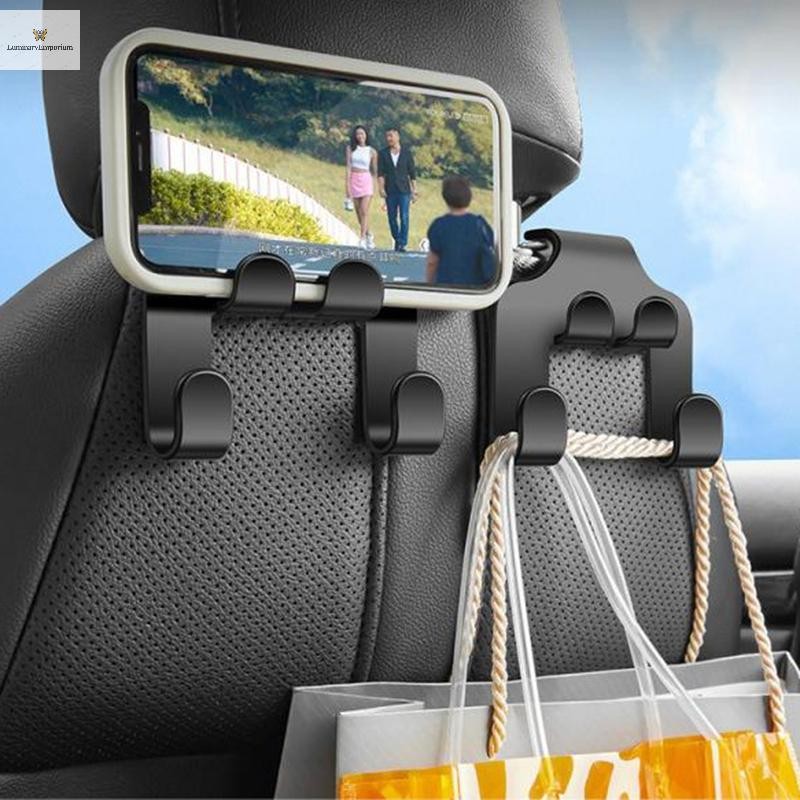 Cod Car Seat Headrest Hook Hanger Black Storage Organizer Universal สําหรับกระเป๋าถือกระเป๋า Coat Fit Universal Vehicle Car Holder ใหม่