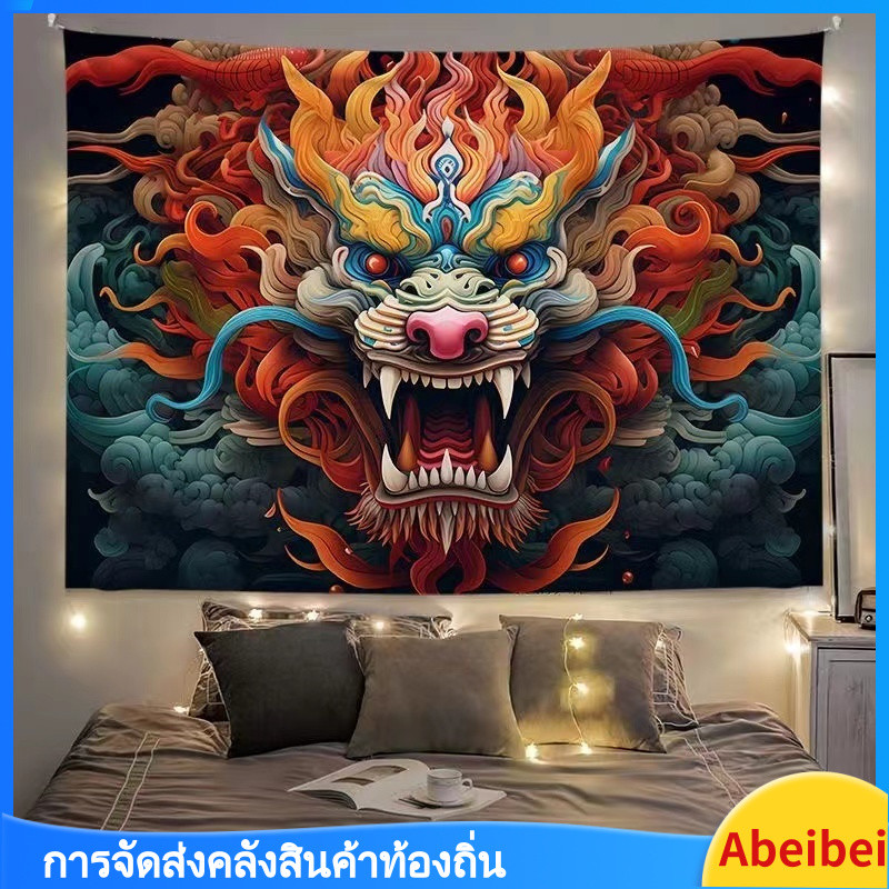 ผ้าพื้นหลังสไตล์จีน Ins ลายจักรราศี ผ้าแขวน Ukiyo-e ตกแต่งผนังข้างเตียงในห้องนอน ผ้าพื้นหลังสไตล์จีน ราคา ถูกที่สุด ดีลบีเคเค แกลเลอรีภาพที่ 7