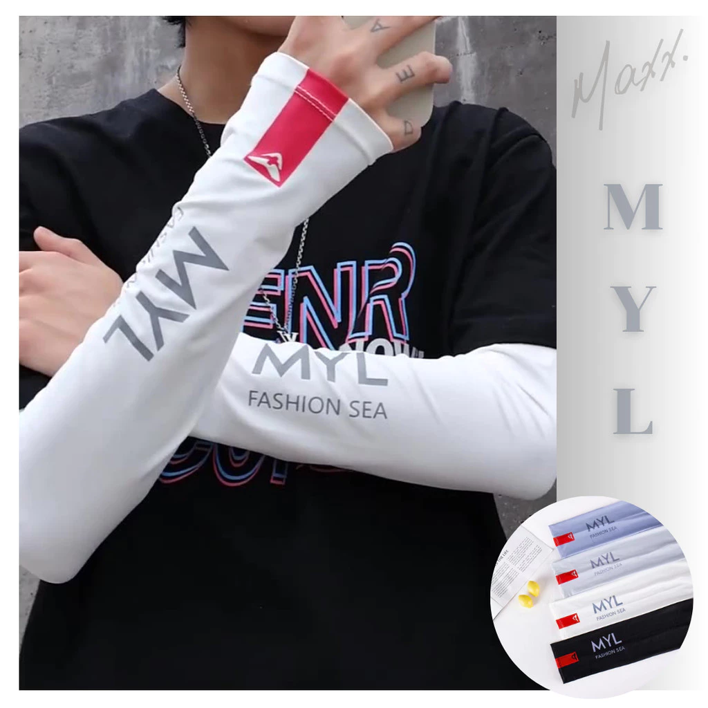 ปลอกแขนกันแดด MYL ผ้าลื่น ผ้าเย็น สวมใสสบาย ไม่อึดอัด มี 4 สี ให้เลือก สินค้าพร้อมส่ง ร้านคนไทย
