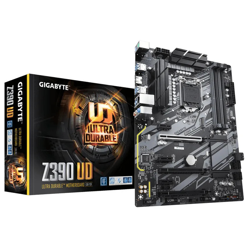 ใหม่สําหรับ Gigabyte GA Z390 UD เมนบอร์ด LGA 1151 Z390 เดสก์ท็อปเมนบอร์ด M.2 nvme PCI-E X16 พร้อมกล่