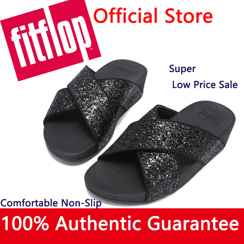 Flip Flops Fitflop ดั้งเดิม 2025 ใหม่ สีดำ สำหรับสตรี หนัง.Opale คริสตัล คลังสินค้าพร้อมจัดส่ง 24 ชั่วโมง — S1798