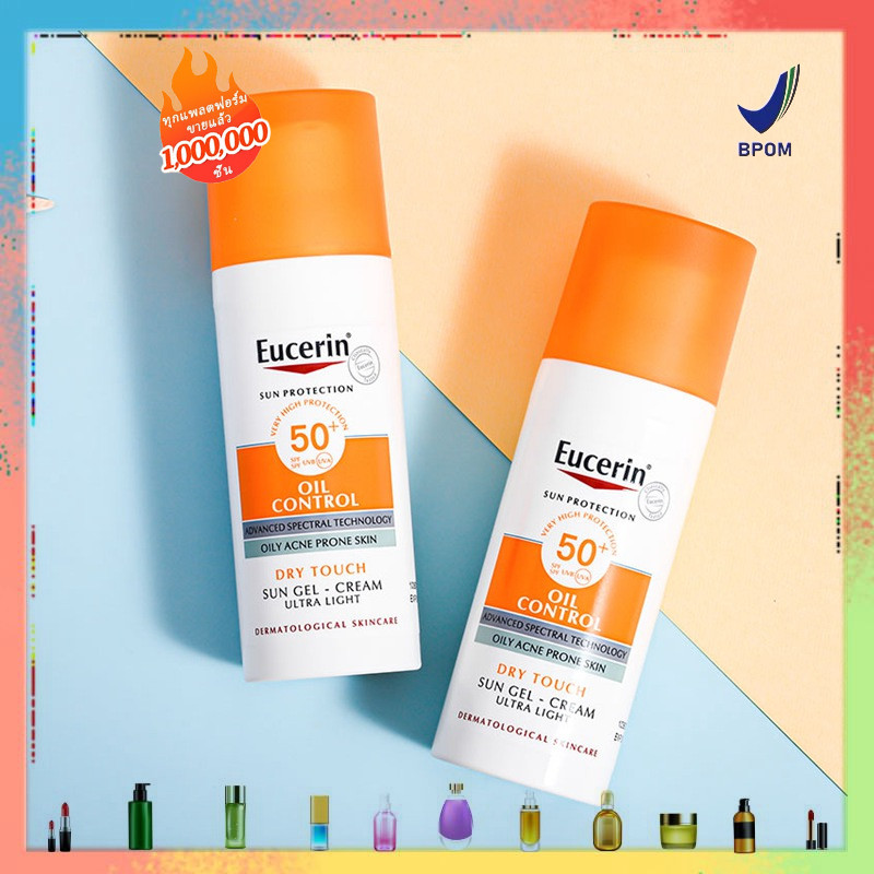 Eucerin ครีมกันแดด 50gลดรอยตําหนิปราศจากน้ำมันและละลายง่ายควบคุมความมันและขจัดสิว