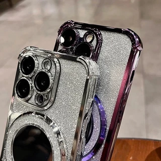 เคส VIVO X300 FE 5G ใหม่Gradient Glitterปลอกพร้อมกระจกแต่งหน้าที่วางขาตั้งแม่เหล็กVIVO X300FEป้องกันเลนส์พร้อมวงเล็บเชือกเส้นเล็กฝาครอบโทรศัพท์กันกระแทก