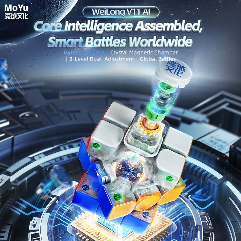 MoYu WeiLong V11 AI 3x3 สมาร์ท Cube Maglev Ball-Core UV Cube ความเร็ว Cube ปริศนาของเล่น