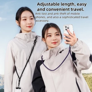 เชือกเส้นเล็กโทรศัพท์สากลพร้อมคลิปอัพเกรดป้องกันการหล่น 360° Rotation Adjustable Neck/Crossbody Strap สําหรับเคสโทรศัพท์ทุกรุ่น