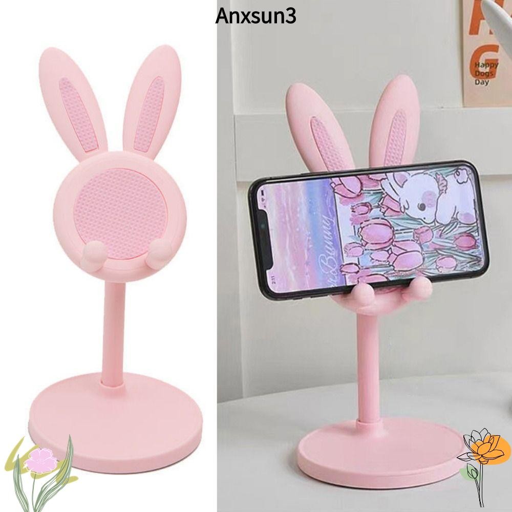 อังซุน3 ขาตั้งโทรศัพท์มือถือ,ปรับบ้านเซลฟีสดที่วางโทรศัพท์,ทนทานขี้เกียจสก์ท็อปนักเรียนรูปกระต่ายสนับสนุนชั้นวางโทรศัพท์แผ่นแท็บเล็ตแล็ปท