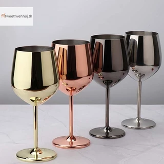 Tw 500ML สแตนเลส Goblet ไวน์แดงค็อกเทลแก้ว Unbreakable โลหะสูงแก้วแชมเปญบาร์ KTV สไตล์ยุโรป Goblet แก้ว huj