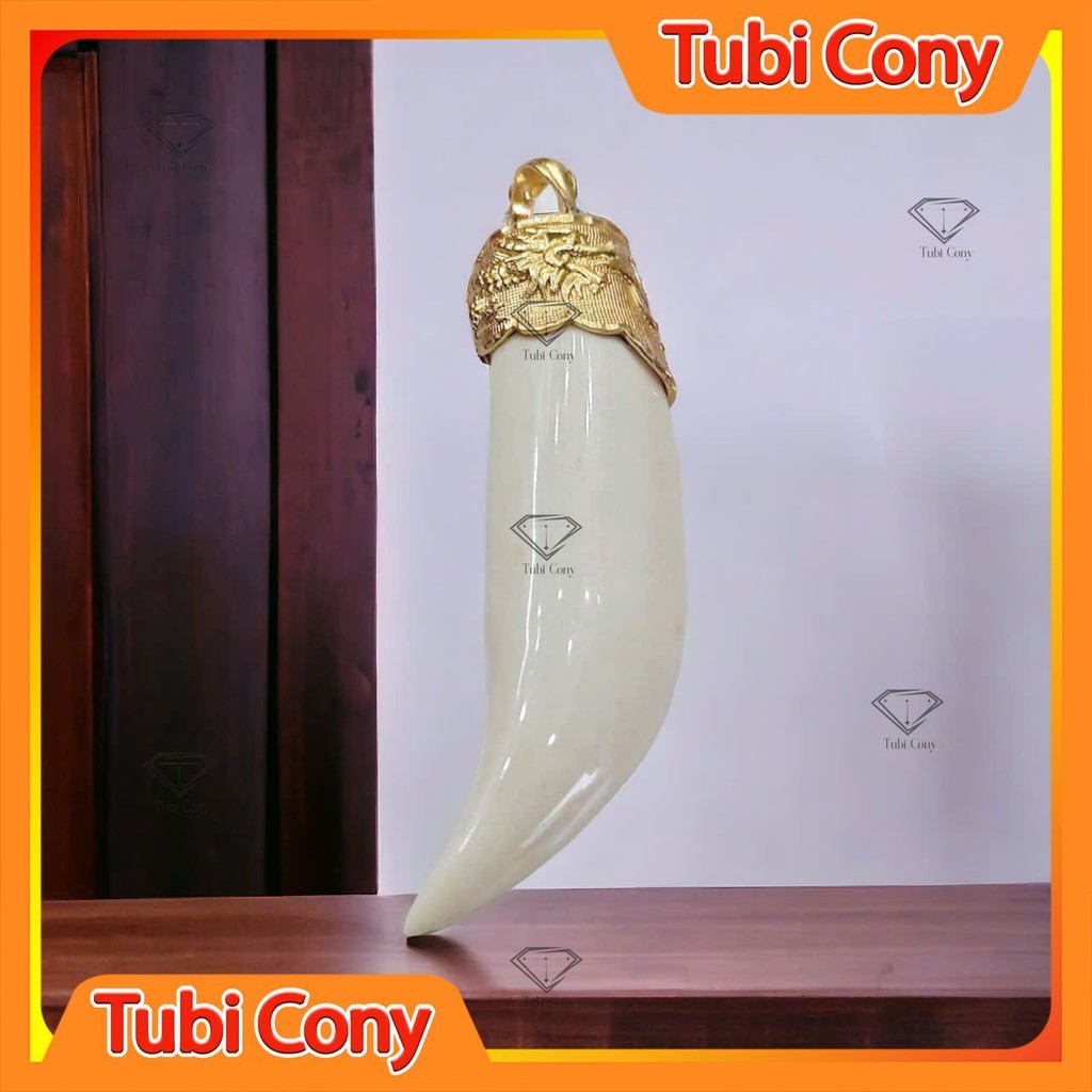 จี้เขี้ยวงาช้างเทียม M3012 - 136 - DX2 Tubi Cony - ประมาณ 6 ซม.