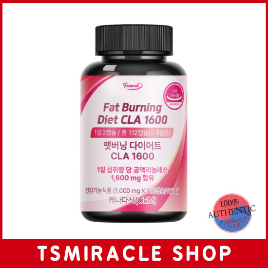 Funeat Fat Burning Diet CLA 1600 Soft Capsules 112 Tablets 2 Months Supply