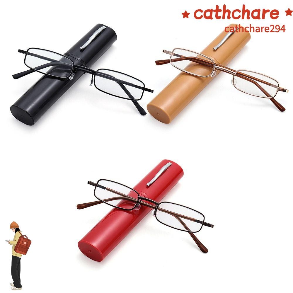 Cathchare294 พร้อมปากกาคลิปหลอดความแข็งแรง + 1.0~+4.0 ป้องกันแสงสีฟ้าน้ําหนักเบาแว่นตาบาง